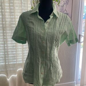 J. Jill Light Green Button-Down Shirt